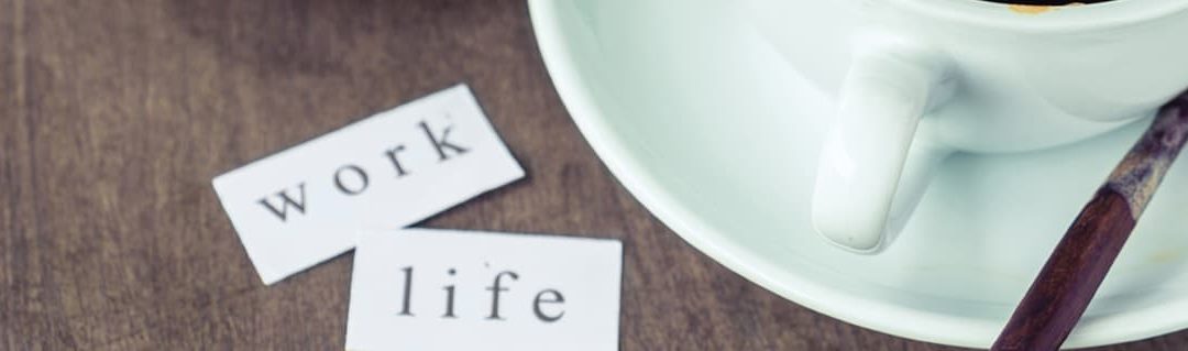 Work-Life Balance For Entrepreneurs - image - coffee mug and saucer with work life lettering on pieces of paper