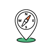 north east south west location pin icon
